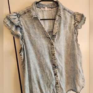 Jane and Delancey Light Blue Denim Button-Down Shirt